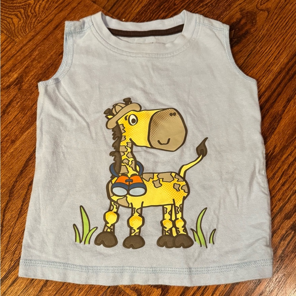 24M Giraffe Graphic Tank Top - Light Blue